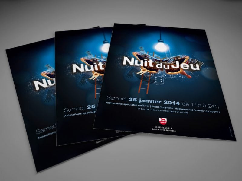 Flyer nuit du jeu bulle papillon de nuit