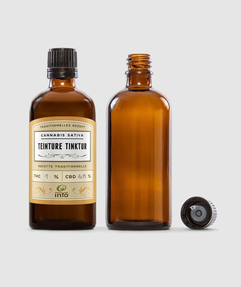 etiquette bouteille CBD chanvre