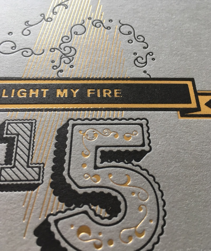 carte de voeux or et noir letterpress design quartier design