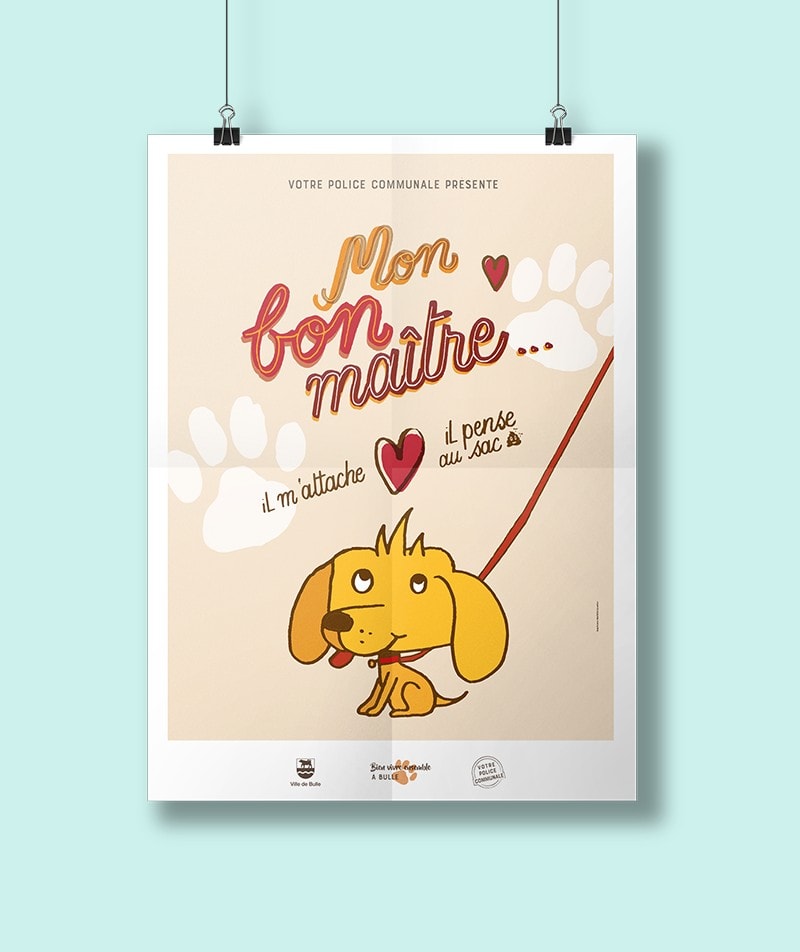 affiche police chien caca