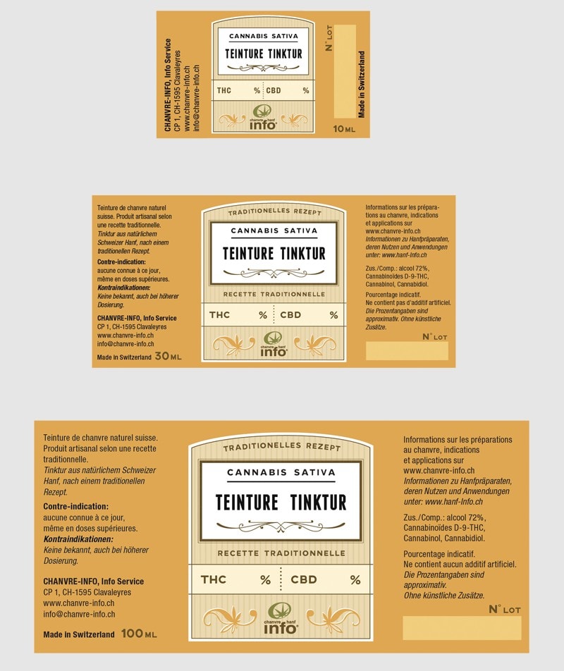 etiquette bouteille CBD chanvre