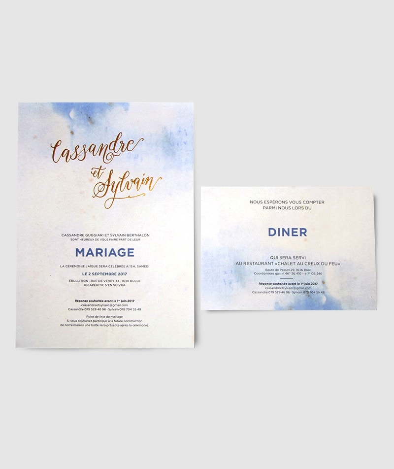 Faire-part de mariage calligraphie lettering Fribourg