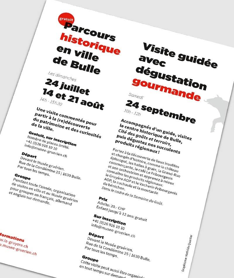 graphisme flyer visite guidée musee