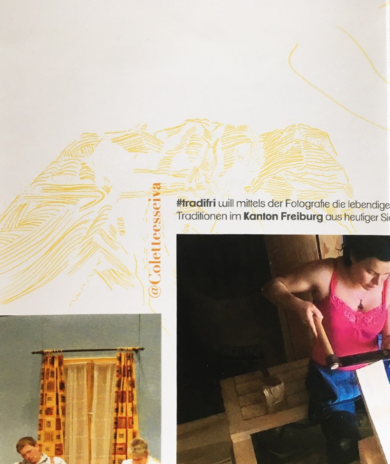 dépliant tradifri avec illustrations et photo des traditions fribourgeoises