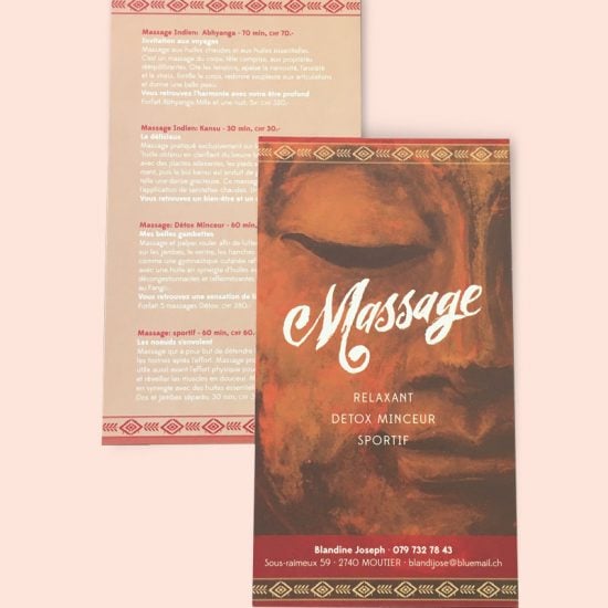 Lettering pour logotype et flyer massage calligraphie
