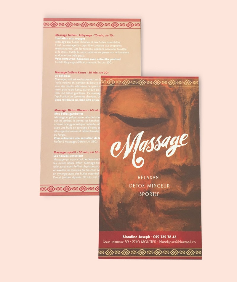 Lettering pour logotype et flyer massage calligraphie