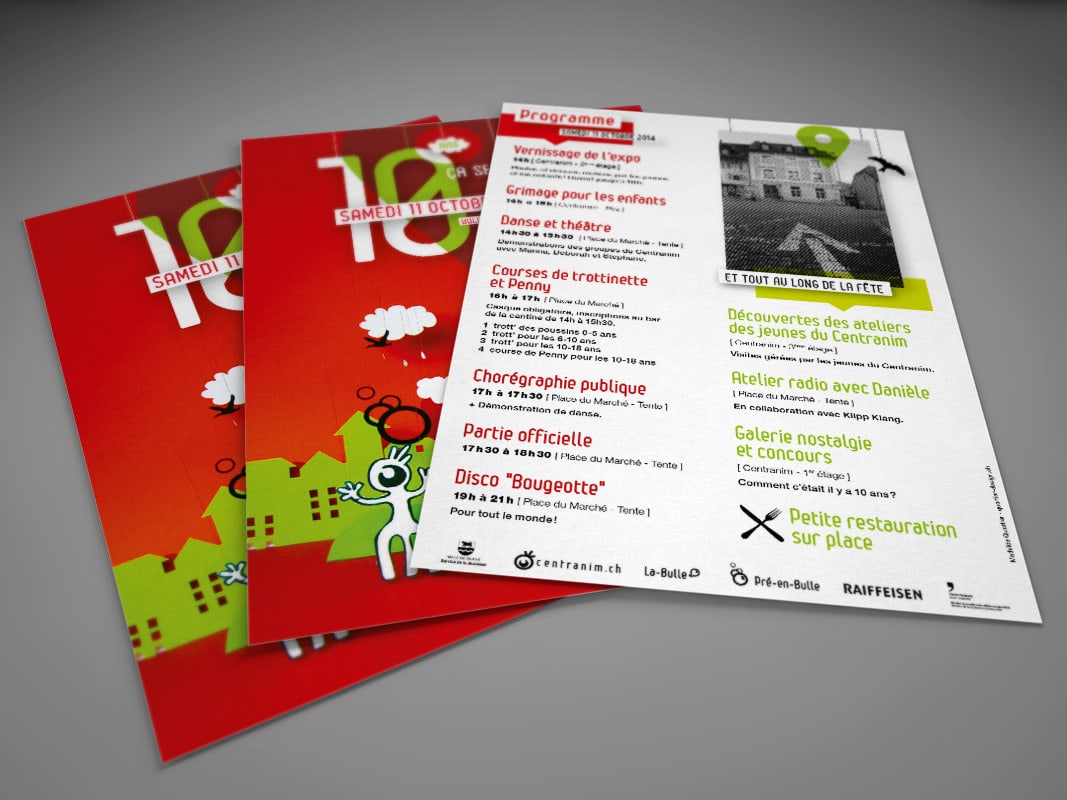 flyer graphisme centranim anniversaire Bulle