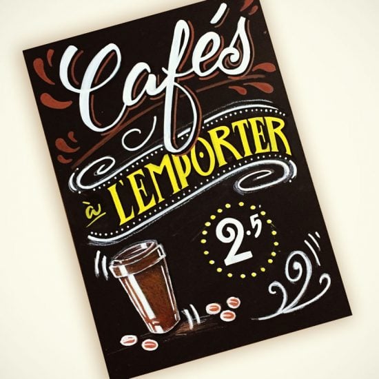 Lettering tableau noir pour café