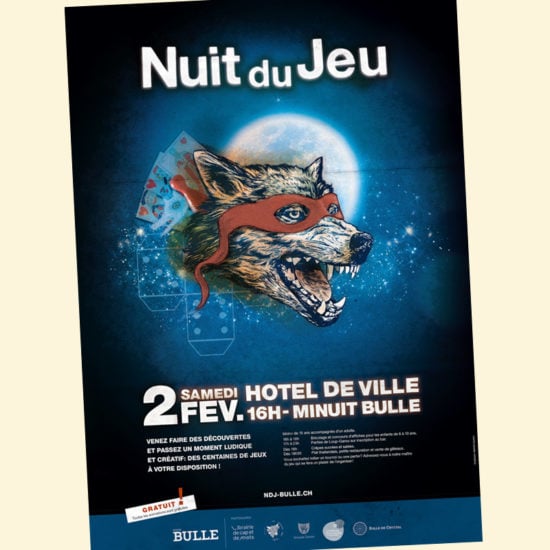 Affiche création graphique Nuit du jeu Bulle