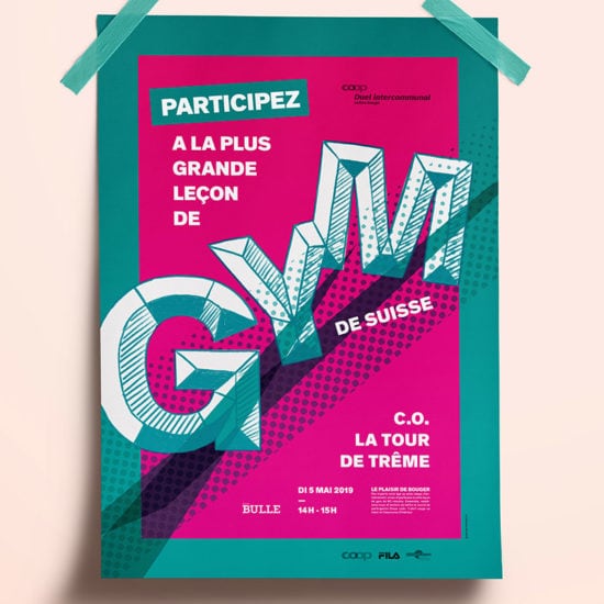 Affiche graphisme gym bulle