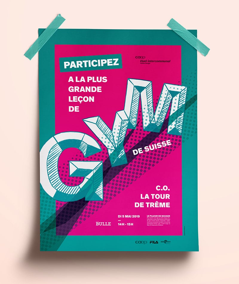 Affiche graphisme gym bulle